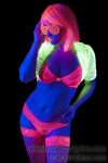Neon Girl with Red Hair